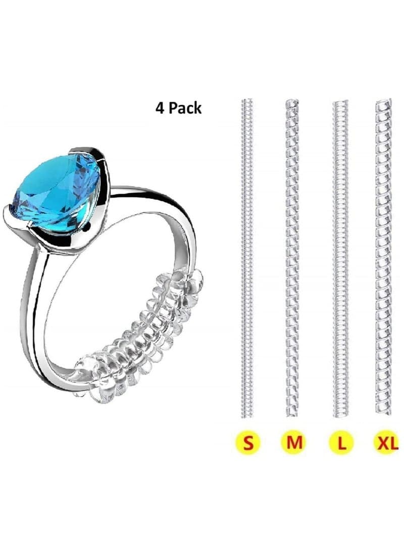 Silicone Transparent Ring Size Adjuster Set 4 Pieces Different Sizes